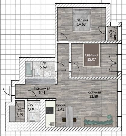 3-к. квартира, 82,3 м², 19/33 эт.
