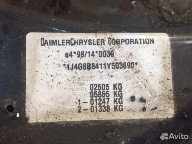 Разбор на запчасти Jeep Grand Cherokee