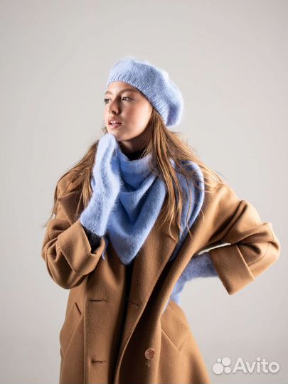 Бактус вязаный шейный платок шарф