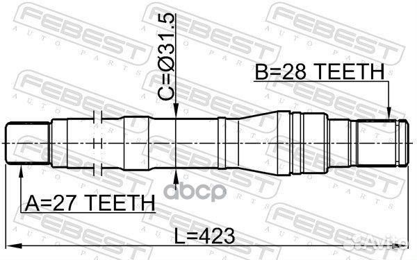 Полуось перед прав 1212sfbm Febest