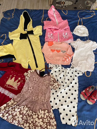 Большой пакет вещей на девочку (размер 74-80)