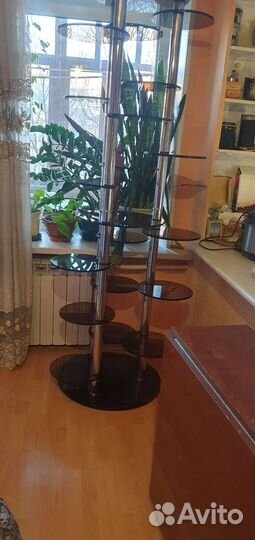 Напольная стеклянная подставка для цветов