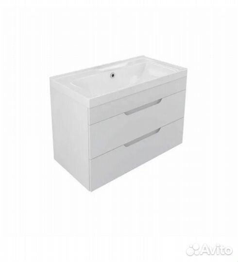 Раковина с тумбой и зеркалом