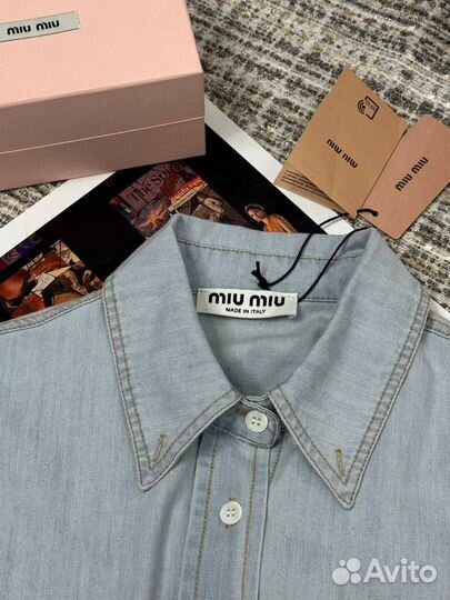 Джинсовая рубашка MIU MIU