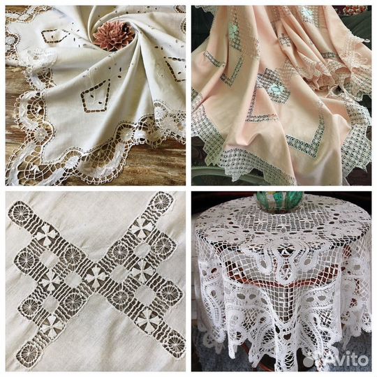 Кружево ручной работы. Скатерти. Винтаж