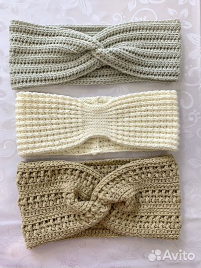 Повязка на голову вязаная