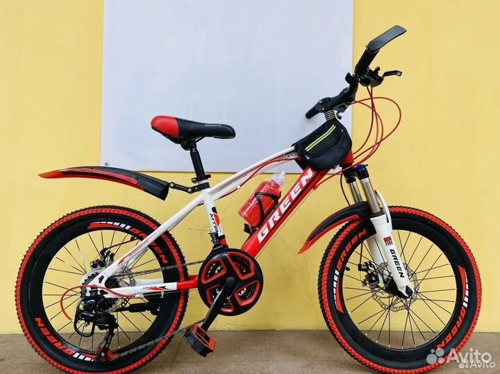 Подростковый велосипед Белый-красный новый