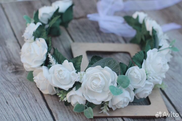 Ободок с цветами ручной работы