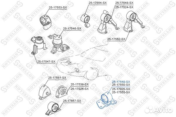 25-17549-SX подушка двигателя левая Mitsubishi