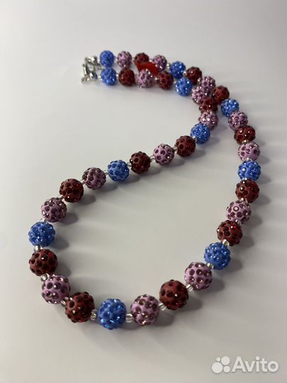 Разноцветные бусы шамбала 49 см