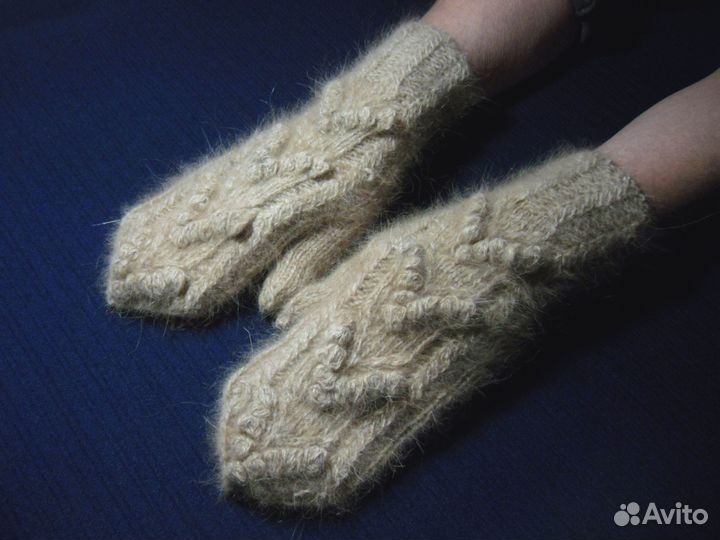 Варежки женские из собачьей шерсти Стрелы Амура