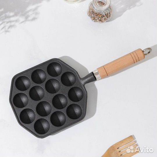 Сковорода чугунная 'Сферос', 14 ячеек, 36x17x2,5 с