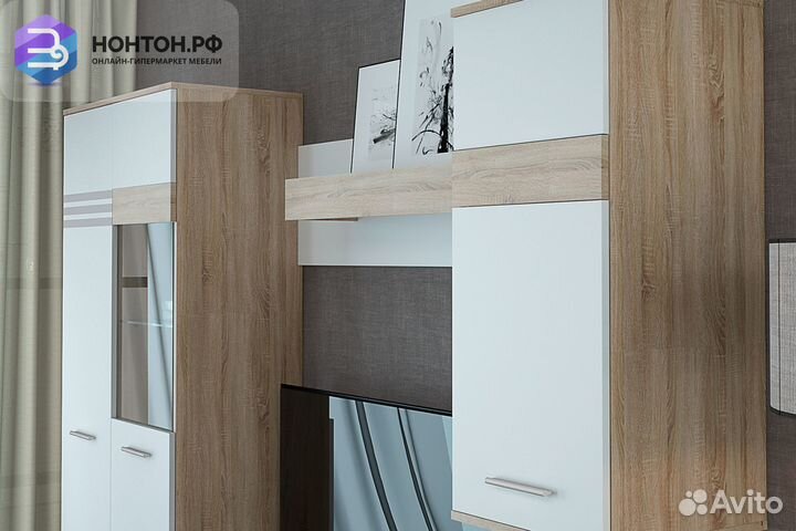 Стенка Стелла дуб сонома / белый