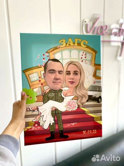 Портрет по фото в стиле шарж