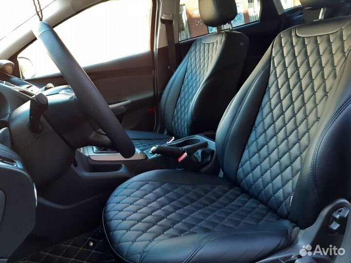 Чехлы Focus3 - VW Поло - Рапид Премиум с Черной