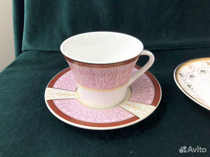 Чашка+блюдце для чая/кофе. Костяной фарфор