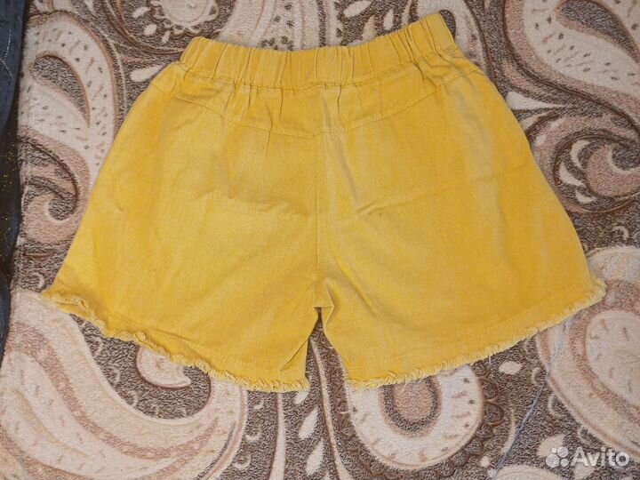 Шорты на резинке женские, горчичьного цвета