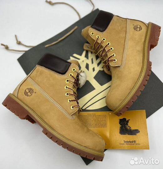 Ораньжевые Timberland с мехом