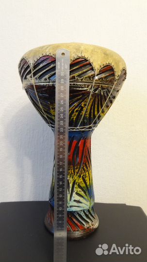 Барабан большой дарбука глиняный Тунис высота 33см