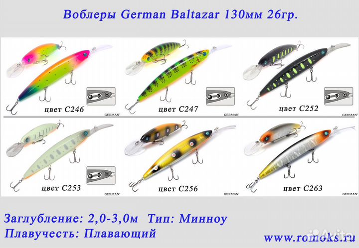 Воблеры German Baltazar 130F обн.08.23г