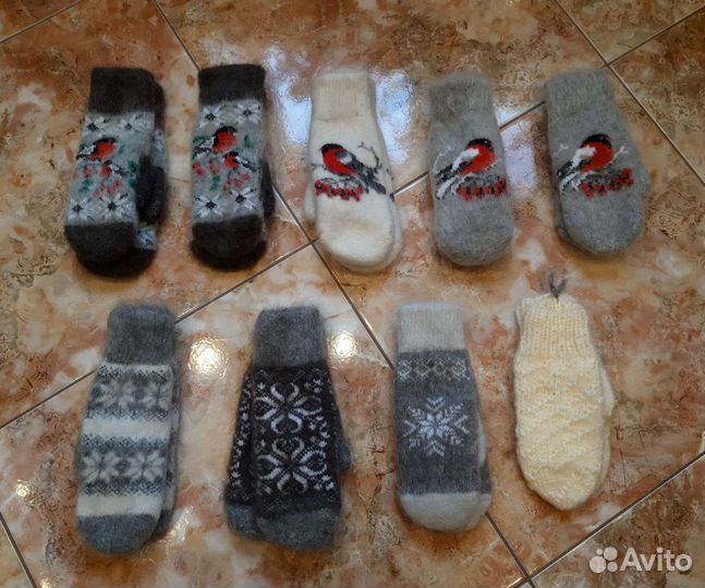 Варежки из натуральной шерсти новые зимние