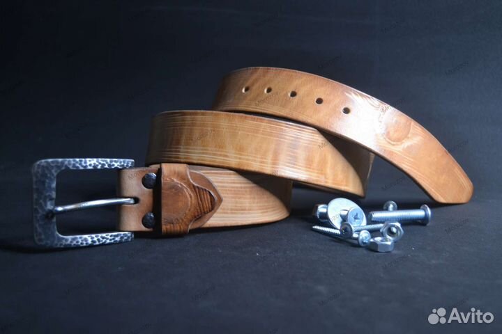 Мужской кожаный ремень ручной работы