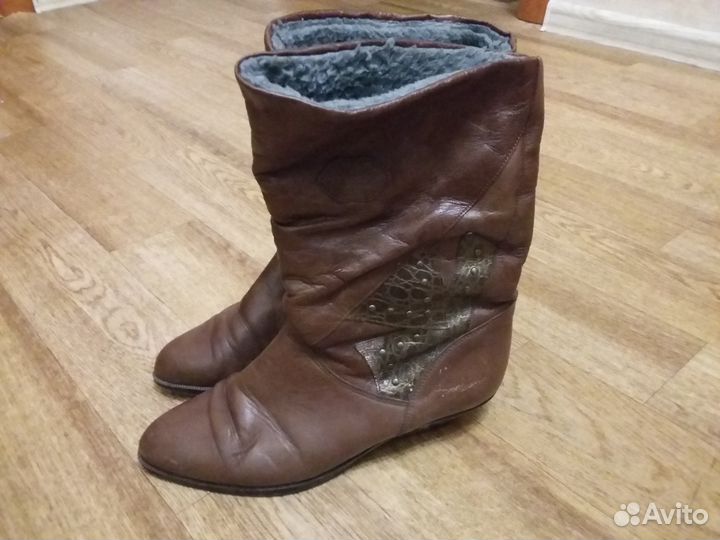 Кожаные сапоги