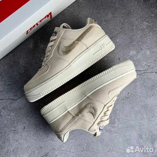 Кроссовки Nike Air Force 1 Stussy Fossil (36-45)