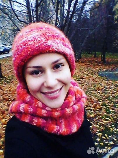 Комплект шапка, шарф и варежки, шапка, снуд, перча