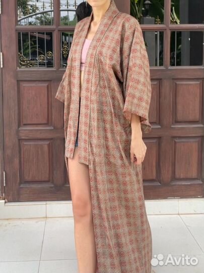 Кимоно японские цвет капучино с охрой