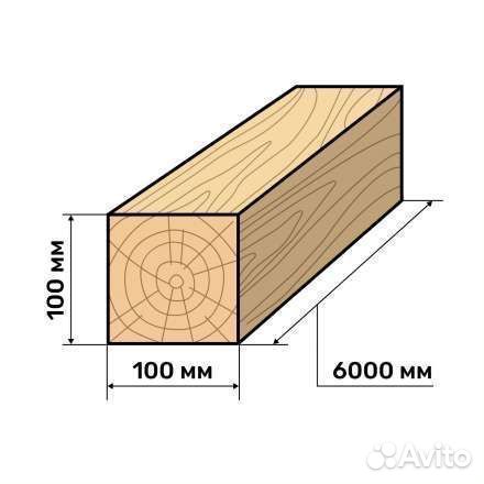 Брус 100х100 6м поштучно с доставкой