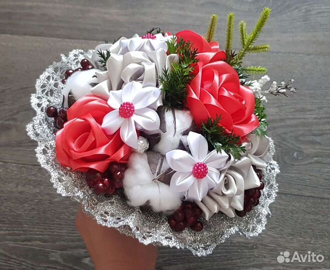 Букет невесты (дублер) из атласных лент