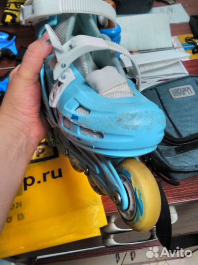 Коньки роликовые раздвижные пластиковые