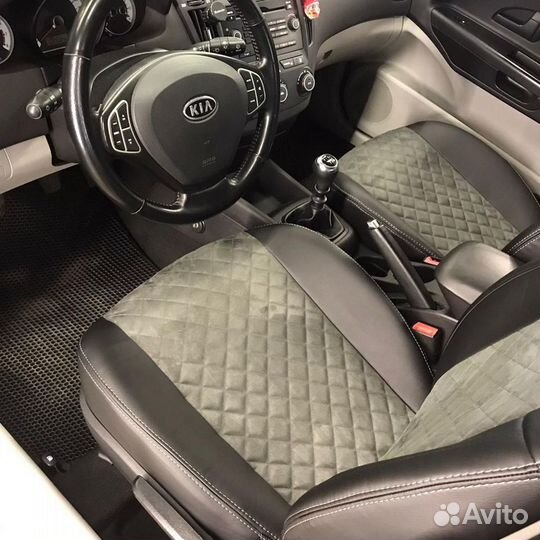 Чехлы Автопилот Ceed1 07-12 Черн с Сер альк ромб