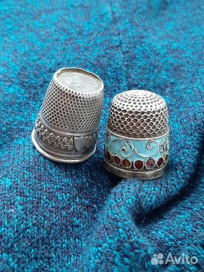 Напёрстки, серебро, 84 и 875 проба, эмали