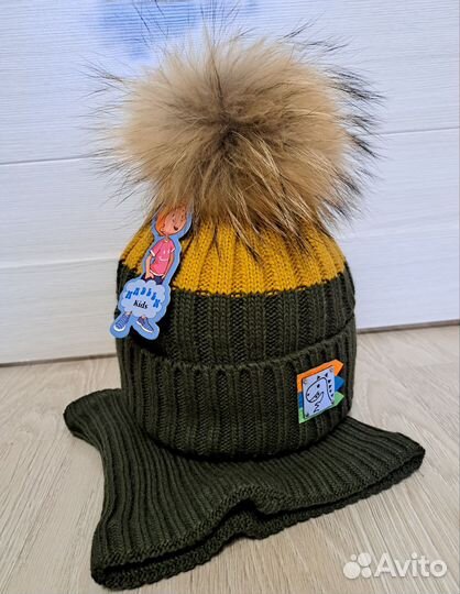 Шапка зимняя для мальчика комплект