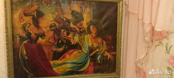 Старинная картина маслом