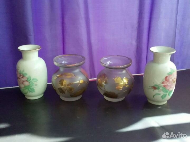 Фарфоровые и стеклянные вазы СССР