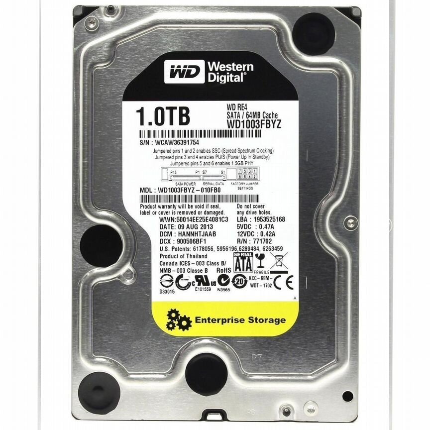 [WD1003FBYZ] Жесткий Диск Wd 1tb Sata3 3.5 Wd1003fbyz