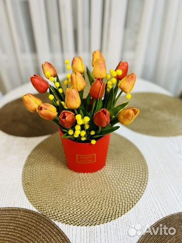 Букет из силиконовых тюльпан,очень реалистичны