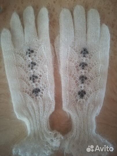 Пуховые перчатки женские