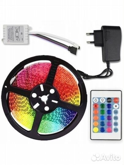 Светодиодная лента RGB IP65 12V 5м комплект 3 шт