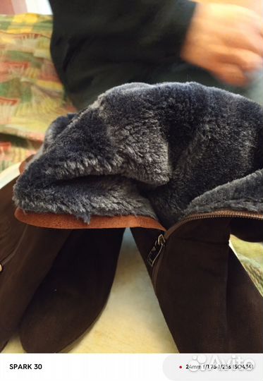 Сапоги женские замшевые 39