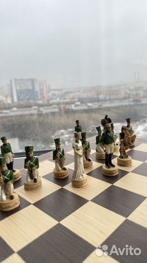 Шахматы ручной работы Бородино Наполеон и Кутузов