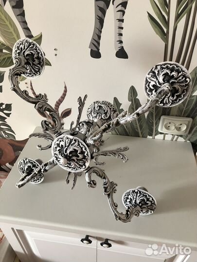 Винтажная люстра СССР, ретро, вес 5 кг, бронза