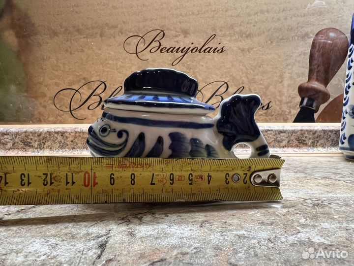 Икорница рыба-кит гжель