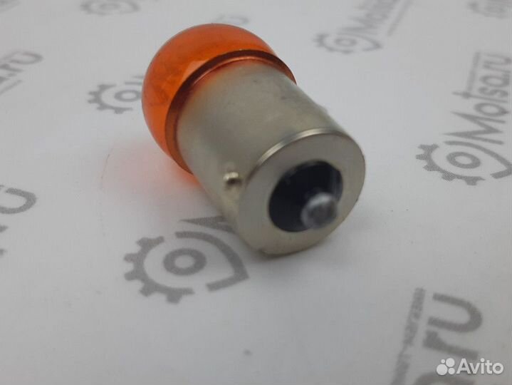 Лампа 12В 10Вт с цоколем Желтая (BA15s)