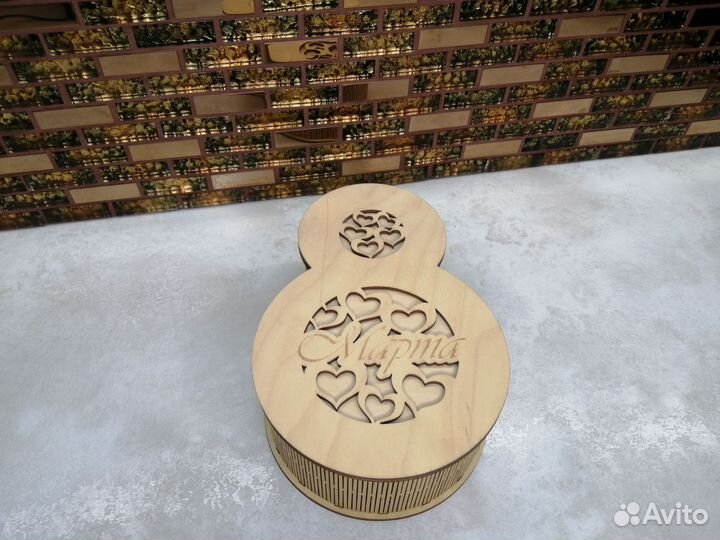 Коробка подарочная деревянная