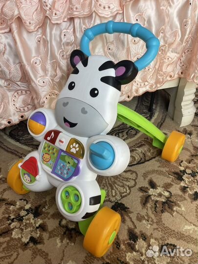Ходунки каталка fisher price зебра