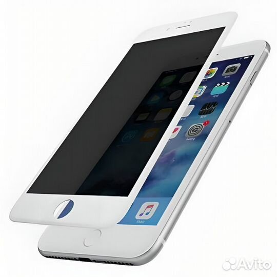 Защитное стекло мдля iPhone 6 и 6s Full белый Анти